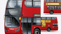 1341+ London Bus Enviro 400 PSD Mockup Left Half Side View High-Resolution Graphic