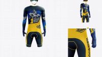 1343+ Men’s Full Cycling Time-Trial Kit PSD Mockup Hero Back Shot High-Quality Editable PSD