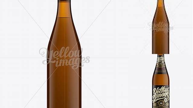 1347+ 500ml Vichy Amber Bottle Mock-up Creative Design PSD Free Download