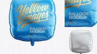 1347+ Matte Square Foil Balloon PSD Mockup Professional PSD Mockup