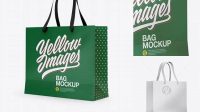 1353+ Matte Bag with Raised Up Handles PSD Mockup Half Side View Layered PSD for Easy Editing