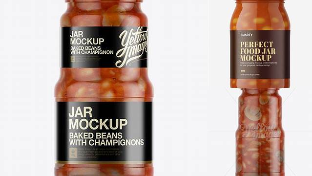 1354+ Baked Beans and Champignons Jar PSD Mockup Download Free Editable PSD Template