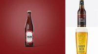 1360+ Glass Amber Bottle with Lager Beer PSD Mockup For Free Download