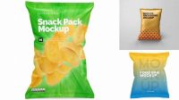 1360+ Snack Pack PSD Mockup Front View Premium Design Freebie