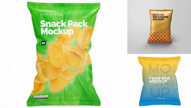 1360+ Snack Pack PSD Mockup Front View Premium Design Freebie