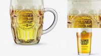 1361+ Britannia Glass With Pilsner Beer PSD Mockup Unique and Creative Free PSD File