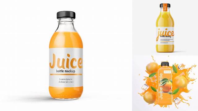 1361+ Plastic Bottle with Orange Juice PSD Mockup Smart Design Template Free