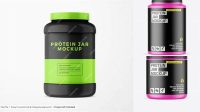 1365+ 1Lb Plastic Matte Protein Jar PSD Mockup Unique High-Resolution Photoshop Mockup