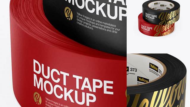 1367+ Two Matte Duct Tape Rolls PSD Mockup High-Angle Shot Professional Quality PSD Freebie