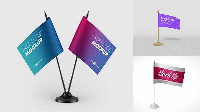 1371+ Desk Flag Mockup High-Quality Design Free PSD