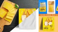 1371+ Tray With Sliced Cheese PSD Mockup Top View Free Digital Resource for Designers