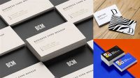 1374+ Business Cards PSD Mockup Half Side View High Angle Shot Elegant and Versatile PSD Resource