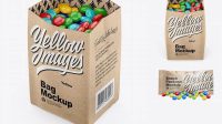 1378+ Kraft Snack Bag With Candies PSD Mockup Front View Exclusive Free PSD Mockups