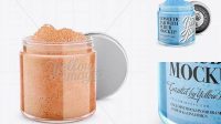 1380+ Cosmetic Jar with Scrub PSD Mockup Halfside View Creative Digital PSD Download