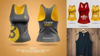 1380+ Womens Tank Top Premium PSD Mockup Front View PSD Download