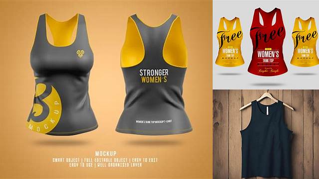 1380+ Womens Tank Top Premium PSD Mockup Front View PSD Download