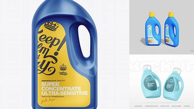 1383+ 4L Laundry Liquid Bottle PSD Mockup Custom PSD Mockup Template