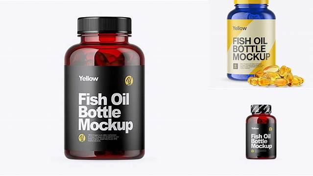 1384+ Blue Fish Oil Bottle PSD Mockup Download Customizable PSD