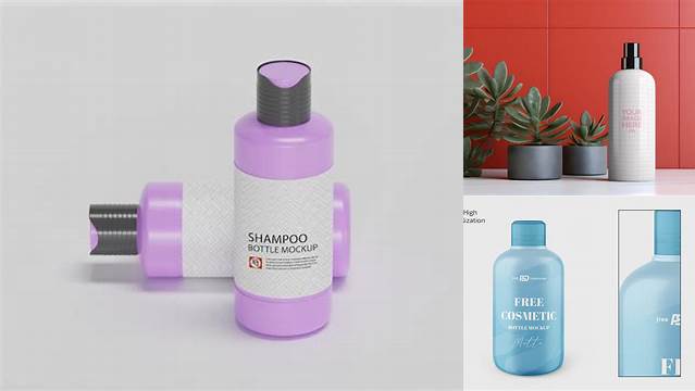 1384+ Red Shampoo Bottle PSD Mockup Premium Quality PSD Freebie