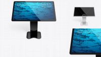 1385+ Glossy Touch Screen Display Table PSD Mockup Front View Elegant Photoshop Mockup