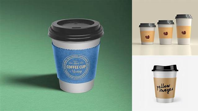 1391+ Coffee Cup With Sleeve PSD Mockup Fully Layered Photoshop Freebie