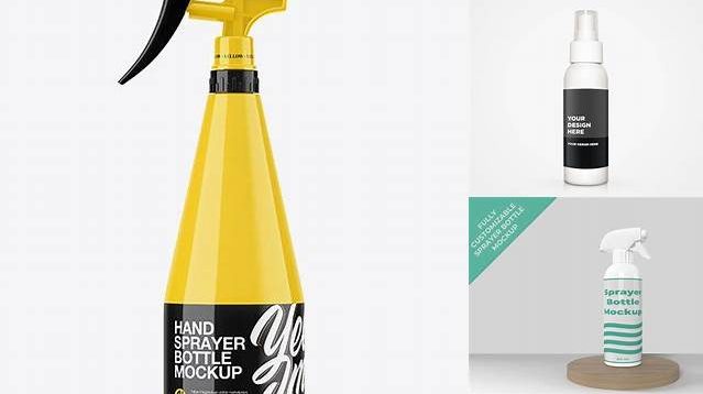 1392+ Glossy Hand Sprayer Bottle PSD Mockup High-Quality Editable PSD