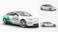 1392+ Tesla Model 3 PSD Mockup Side View Free Downloadable Graphic Resource