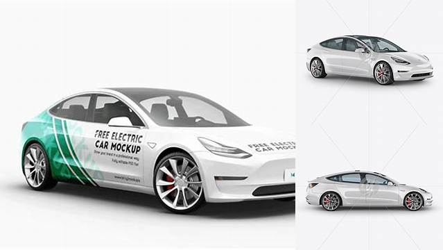 1392+ Tesla Model 3 PSD Mockup Side View Free Downloadable Graphic Resource