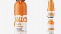 1393+ Carrot Juice Glass Bottle PSD Mockup High-Quality Creative PSD