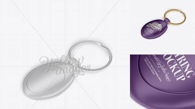 1393+ Matte Keyring PSD Mockup Halfside View High-Angle Shot Download Free Editable PSD Template