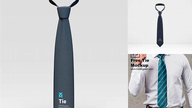 1394+ Matte Tie PSD Mockup Front View Digital Resource Free Download