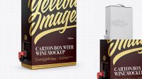 1395+ Carton Box with Wine Dispenser Half Side View Modern PSD Templates