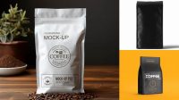 1399+ Matte Coffee Bag With Clip PSD Mockup Front View Free Smart Object Templates