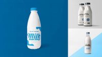 1400+ Plastic Milk Bottle PSD Mockup Front View Smart Layer PSD