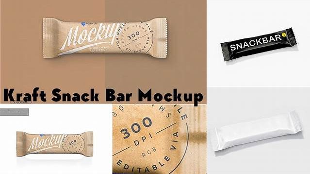 1402+ Kraft Snack Bar PSD Mockup Front View Editable Photoshop Free Mockup