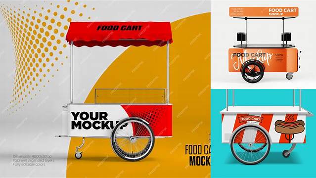 1403+ Street Food Cart Mockup Free Easy Editable