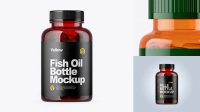 1407+ Orange Fish Oil Bottle PSD Mockup Creative High-Resolution PSD Freebie