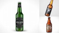 1412+ Clear Glass Beer Bottle PSD Mockup Digital Resource Free Download