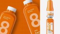 1412+ Square Carrot Juice Bottle PSD Mockup Free Mockup Templates