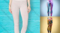 1413+ Women's Leggings PSD Mockup Front view Photoshop Resource Free