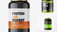 1418+ 4Lb Plastic Glossy Protein Jar PSD Mockup Versatile Mockup for Designers