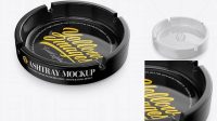 1418+ Glossy Ashtray PSD Mockup Half-Side View High Angle Unique Free Photoshop Files