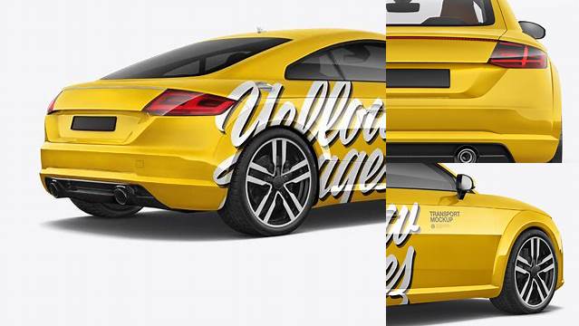 1420+ Audi TT PSD Mockup Back Half Side View Creative Layered Mockup Freebie