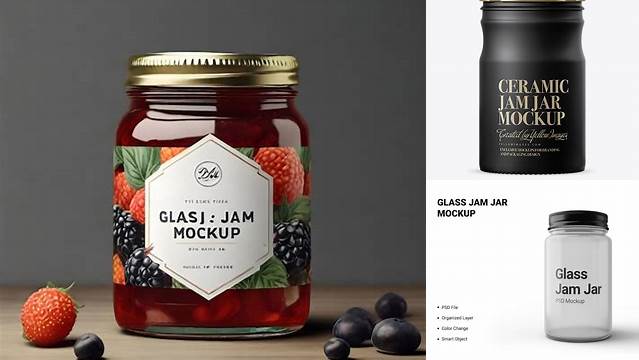 1420+ Matte Ceramic Jam Jar PSD Mockup Premium Mockup Freebie