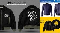 1421+ Jaket Bomber Mockup PSD Free Download