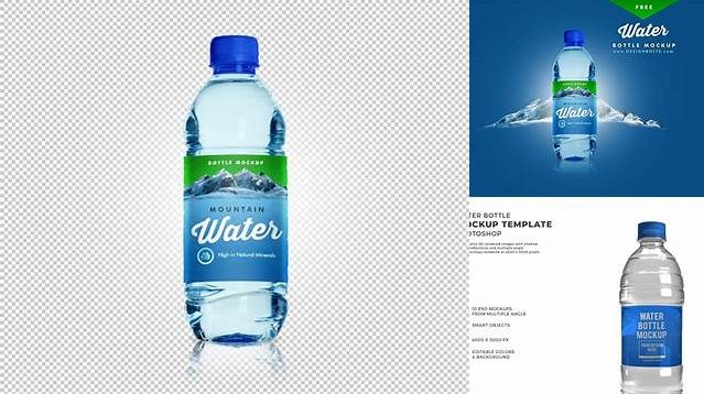 1422+ Blue PET Water Bottle PSD Mockup Editable Design PSD File