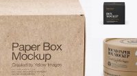 1422+ Paper Box Front View High-Angle Shot Smart Object-Based PSD Template Free