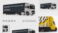 1423+ Electric Semi-Trailer PSD Mockup Half Side View Stylish PSD for Free