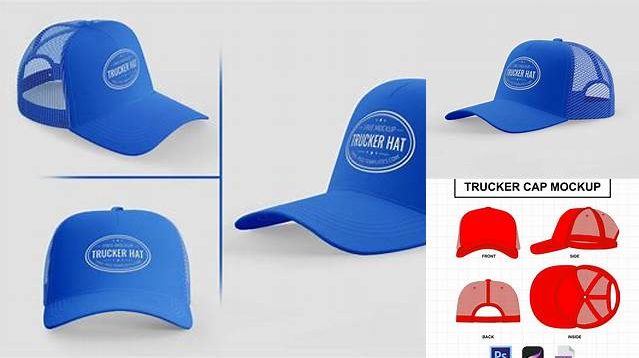 1423+ Trucker Cap PSD Mockup Half Side View Mockup PSD Free Download