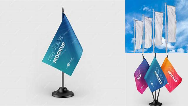 1425+ Desk Flags PSD Mockup Easy-to-Use PSD Template